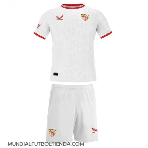 Camiseta Sevilla Primera Equipación Replica 2024-25 para niños mangas cortas (+ Pantalones cortos)